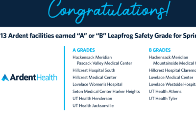 Listing of Ardent facilities being recognized;