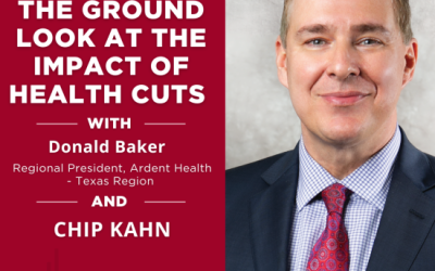 Podcast graphics with Donald Baker's photo