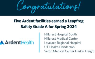 Five Ardent hospitals receive "A" safety grades